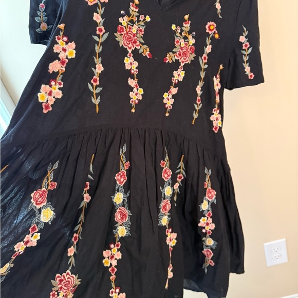 Chelsea & Theodore embroidered Boho romantic drop placed flutter dress L - Picture 4 of 5